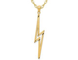 14K Yellow Gold Polished Lightning Bolt Pendant Necklace with Chain